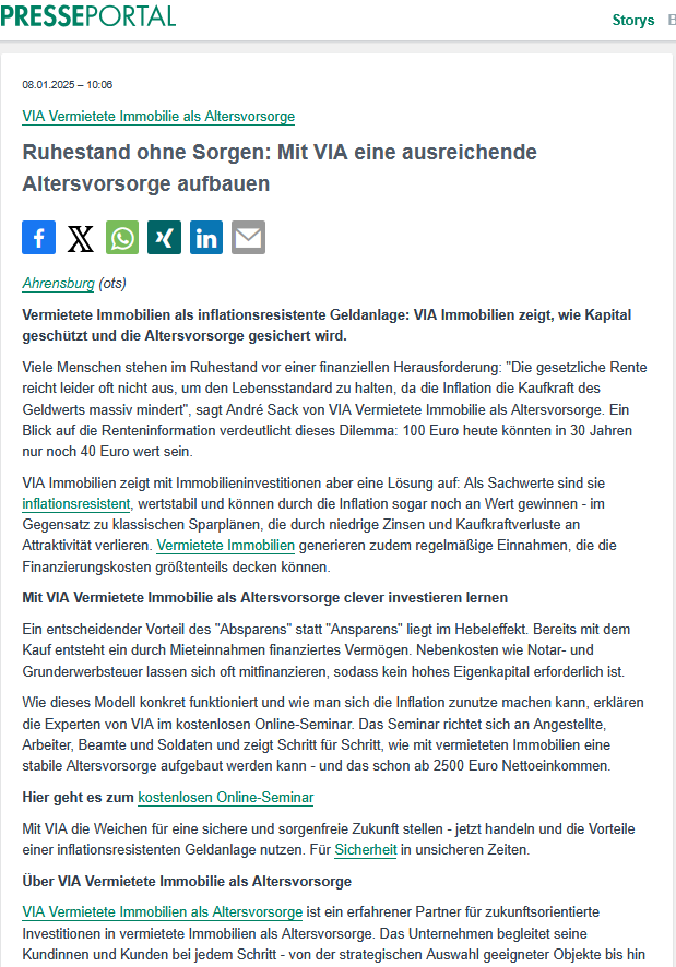 Presseportal Ruhestand-ohne-Sorgen-lang
